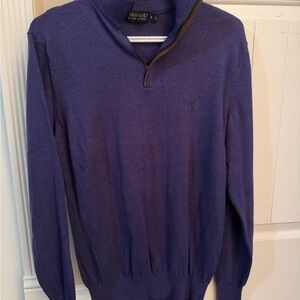 Ralph Lauren Men's Zip Up Purple Sweater
